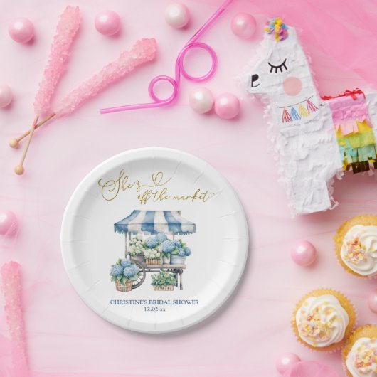 Blue Hydrangea Ze is van het Vrijgezellenfeest van Papieren Bordje (Feest)