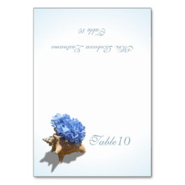 Blue Hydrangea Zee Shell Place Card Kaart