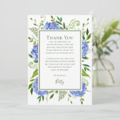 Blue Hydrangeas 100th Birthday  Bedankkaart (Staand voorkant)