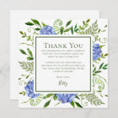 Blue Hydrangeas 100th Birthday  Bedankkaart (Voorkant / Achterkant)