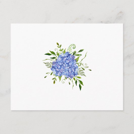 Blue Hydrangeas 80th Birthday Kaart Verzoek (Achterkant)