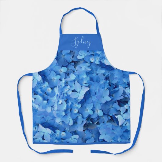 Blue Hydrangeas All-in-Print Schort met naam (Voorkant)