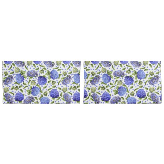 Blue Hydrangeas All Over Pattern Kussensloop (Voorkant-Set)