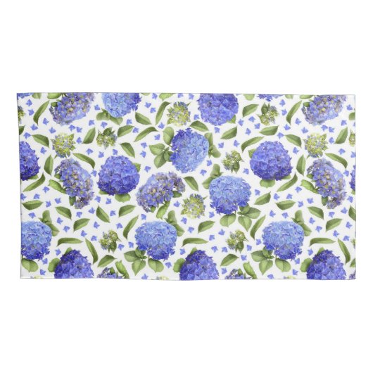Blue Hydrangeas All Over Pattern Kussensloop (Achterkant-Rechts)