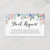 Blue Hydrangeas and Pink Roses Baby Book Request Informatiekaartje (Voorkant)