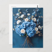 Blue Hydrangeas and White Blossoms Briefkaart (Voorkant / Achterkant)