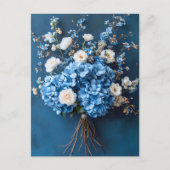 Blue Hydrangeas and White Blossoms Briefkaart (Voorkant)