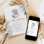 Blue Hydrangeas baby breekt theepartijdouche Kaart