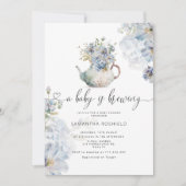 Blue Hydrangeas baby breekt theepartijdouche Kaart (Voorkant)