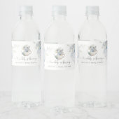 Blue Hydrangeas baby brouwt baby shower Waterfles Etiket (Flessen)