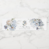 Blue Hydrangeas baby brouwt baby shower Waterfles Etiket (Enkel label)