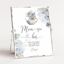 Blue Hydrangeas baby brouwt Mom-osa bar Poster