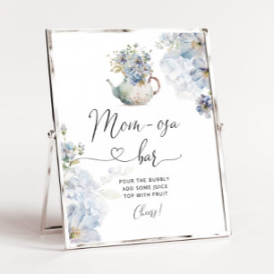 Blue Hydrangeas baby brouwt Mom-osa bar Poster