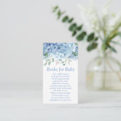 Blue Hydrangeas Baby shower Boeken voor Baby Informatiekaartje (Staand voorkant)