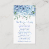 Blue Hydrangeas Baby shower Boeken voor Baby Informatiekaartje (Voorkant)