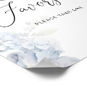 Blue Hydrangeas baby shower gunsten Poster (Hoek)