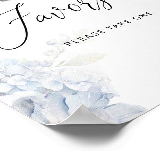 Blue Hydrangeas baby shower gunsten Poster (Hoek)