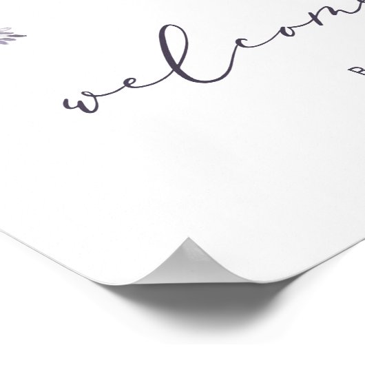 Blue Hydrangeas Baby shower WelkomstPoster Poster (Hoek)