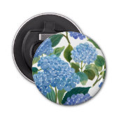 Blue Hydrangeas | Beautiful Floral Bush Button Flesopener (Voorkant)