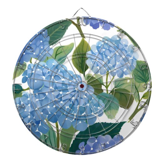 Blue Hydrangeas | Beautiful Floral Bush Dartbord (Voorkant)