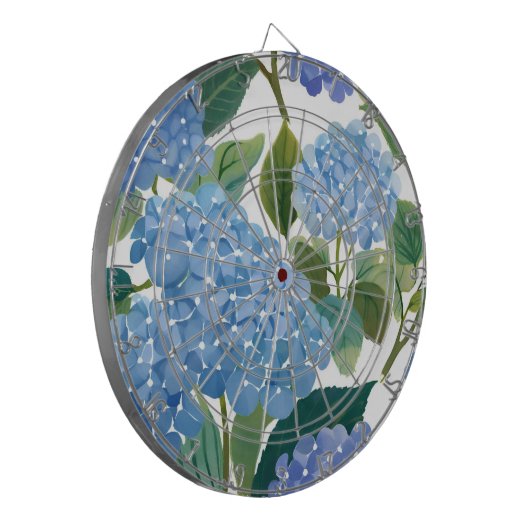 Blue Hydrangeas | Beautiful Floral Bush Dartbord (Voorkant Links)