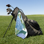 Blue Hydrangeas | Beautiful Floral Bush Golfhanddoek (Groen)