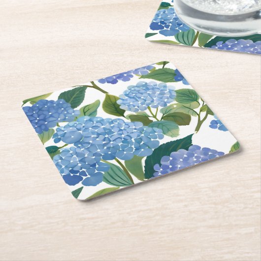 Blue Hydrangeas | Beautiful Floral Bush Kartonnen Onderzetters (Schuin)