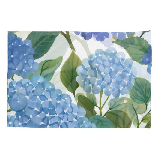 Blue Hydrangeas | Beautiful Floral Bush Kussensloop (Achterkant)