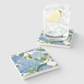 Blue Hydrangeas | Beautiful Floral Bush Stenen Onderzetter (Zijkant)