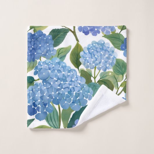 Blue Hydrangeas | Beautiful Floral Bush Washandje (Wasdoekje)