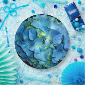 Blue Hydrangeas | Blauwe bloem foto Papieren Bordje (Feest)