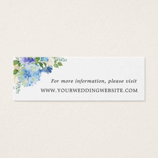 Blue Hydrangeas Bloemen Bruiloft Website Kaarten Mini Visitekaartjes (Voorkant)