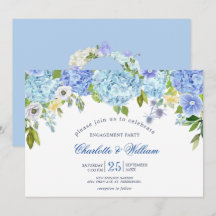 Blue Hydrangeas Bloemen Groen ENGAGEMENT PARTY