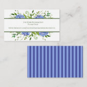 Blue Hydrangeas Bloemen Waterverf Bruiloft Website Informatiekaartje (Voorkant / Achterkant)