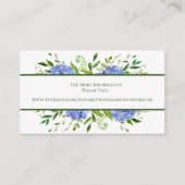 Blue Hydrangeas Bloemen Waterverf Bruiloft Website Informatiekaartje (Voorkant)