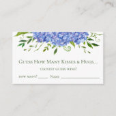 Blue Hydrangeas Bloemen Waterverf Raad hoeveel Informatiekaartje (Voorkant)