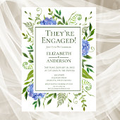 Blue Hydrangeas Bloemen Waterverf Verlovingsfeest Kaart