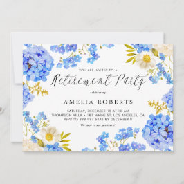 Blue Hydrangeas Bloemen Winter Pensioen Partij Kaart