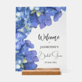 Blue  Hydrangeas Blooms Bridal Shower  Acryl Bord (Voorkant)