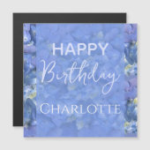 Blue Hydrangeas Blooms Happy Birthday Custom Name (Voorkant / Achterkant)