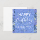 Blue Hydrangeas Blooms Happy Birthday Custom Name (Voorkant / Achterkant)