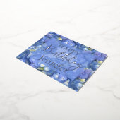 Blue Hydrangeas Blooms Happy Birthday Custom Name Folie Feestdagen Briefkaart (Gedraaid)