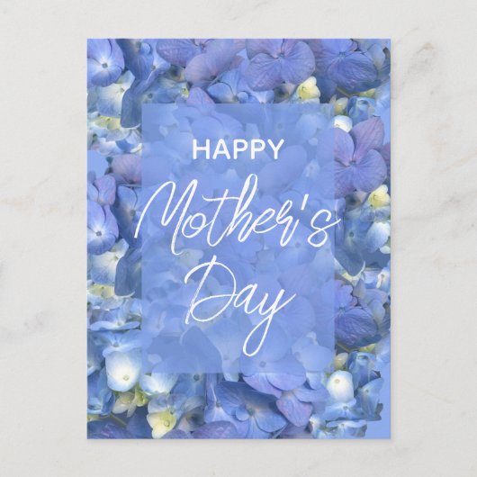 Blue Hydrangeas Blooms Moederdag Briefkaart (Voorkant)