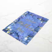 Blue Hydrangeas Blooms Moederdag Folie Feestdagenkaart (Gedraaid)