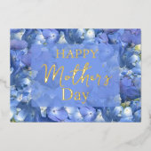 Blue Hydrangeas Blooms Mother's Day    Folie Feestdagenkaart (Voorkant)