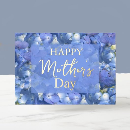 Blue Hydrangeas Blooms Mother's Day    Folie Feestdagenkaart