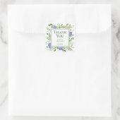 Blue Hydrangeas Boy Baby shower Bedankt Vierkante Sticker (Tas)