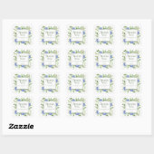 Blue Hydrangeas Boy Baby shower Bedankt Vierkante Sticker (Vel)