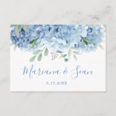 Blue Hydrangeas Bruiloft QR Code Behuizing Kaart (Voorkant)