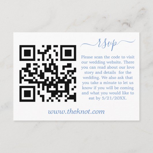 Blue Hydrangeas Bruiloft QR Code Behuizing Kaart (Achterkant)